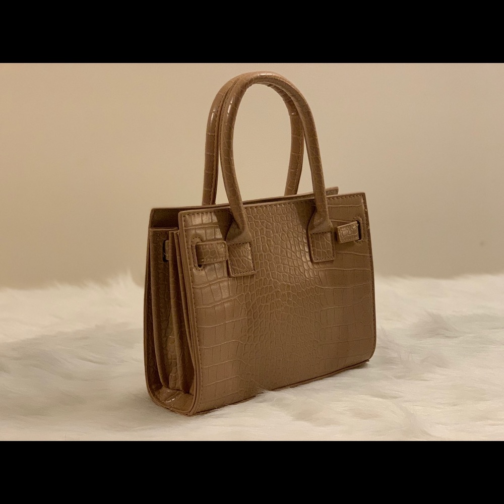 Alligator Print Top Handle Bag